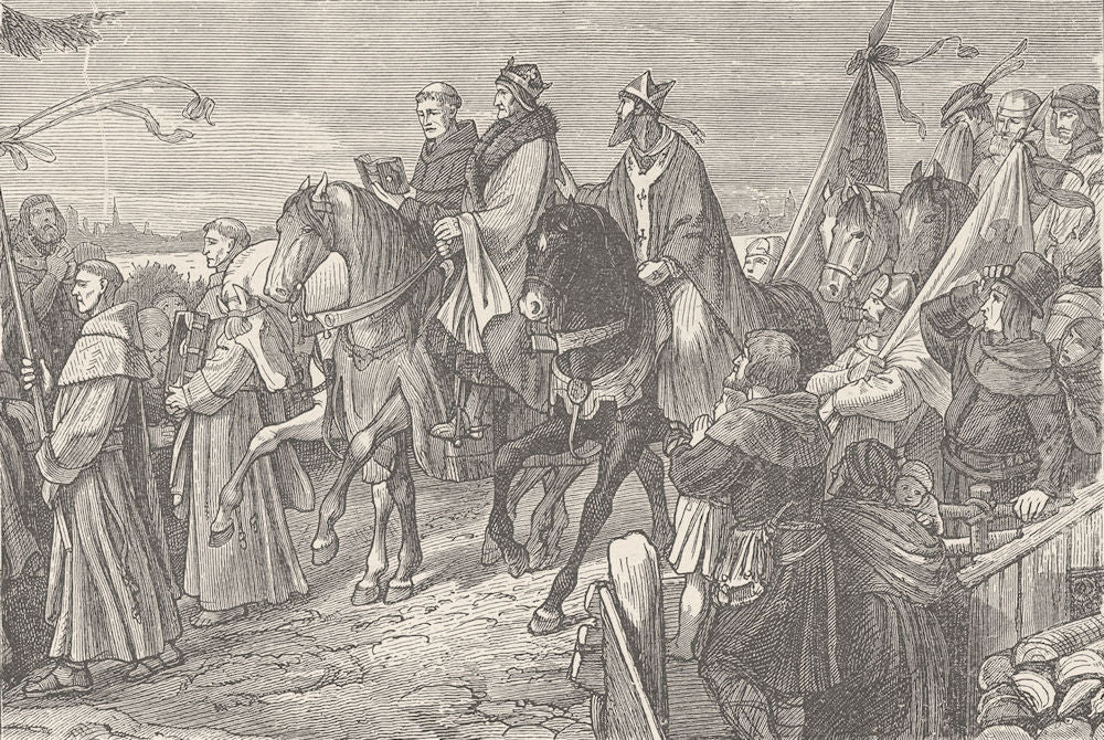 GERMANY. Emperor Rudolf's ride to Speyer 1903 old antique print picture